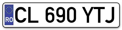 Placuta inmatriculare numar auto  CL-690-YTJ, CL 690 YTJ, CL690YTJ