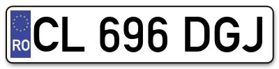 Placuta inmatriculare numar auto  CL-696-DGJ, CL 696 DGJ, CL696DGJ