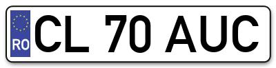 Placuta inmatriculare numar auto  CL-70-AUC, CL 70 AUC, CL70AUC