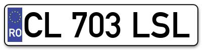 Placuta inmatriculare numar auto  CL-703-LSL, CL 703 LSL, CL703LSL