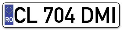 Placuta inmatriculare numar auto  CL-704-DMI, CL 704 DMI, CL704DMI