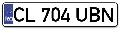 Placuta inmatriculare numar auto  CL-704-UBN, CL 704 UBN, CL704UBN