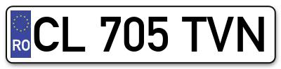 Placuta inmatriculare numar auto  CL-705-TVN, CL 705 TVN, CL705TVN