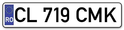 Placuta inmatriculare numar auto  CL-719-CMK, CL 719 CMK, CL719CMK