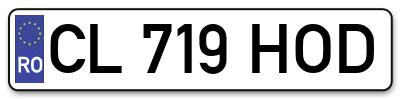 Placuta inmatriculare numar auto  CL-719-HOD, CL 719 HOD, CL719HOD