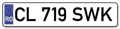 Placuta inmatriculare numar auto  CL-719-SWK, CL 719 SWK, CL719SWK