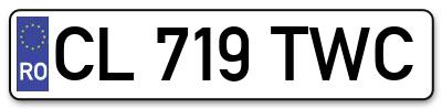 Placuta inmatriculare numar auto  CL-719-TWC, CL 719 TWC, CL719TWC