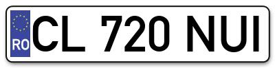 Placuta inmatriculare numar auto  CL-720-NUI, CL 720 NUI, CL720NUI