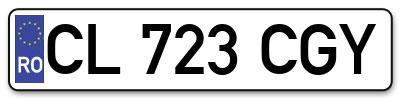 Placuta inmatriculare numar auto  CL-723-CGY, CL 723 CGY, CL723CGY
