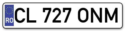 Placuta inmatriculare numar auto  CL-727-ONM, CL 727 ONM, CL727ONM