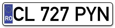 Placuta inmatriculare numar auto  CL-727-PYN, CL 727 PYN, CL727PYN