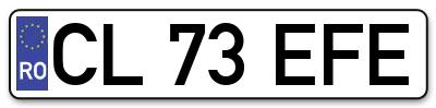 Placuta inmatriculare numar auto  CL-73-EFE, CL 73 EFE, CL73EFE