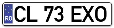 Placuta inmatriculare numar auto  CL-73-EXO, CL 73 EXO, CL73EXO