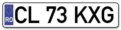 Placuta inmatriculare numar auto  CL-73-KXG, CL 73 KXG, CL73KXG