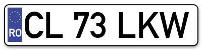 Placuta inmatriculare numar auto  CL-73-LKW, CL 73 LKW, CL73LKW