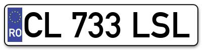Placuta inmatriculare numar auto  CL-733-LSL, CL 733 LSL, CL733LSL