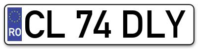 Placuta inmatriculare numar auto  CL-74-DLY, CL 74 DLY, CL74DLY