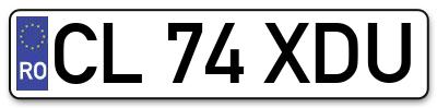 Placuta inmatriculare numar auto  CL-74-XDU, CL 74 XDU, CL74XDU