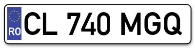 Placuta inmatriculare numar auto  CL-740-MGQ, CL 740 MGQ, CL740MGQ