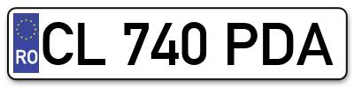 Placuta inmatriculare numar auto  CL-740-PDA, CL 740 PDA, CL740PDA