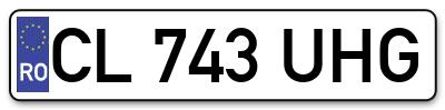 Placuta inmatriculare numar auto  CL-743-UHG, CL 743 UHG, CL743UHG