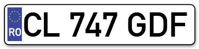 Placuta inmatriculare numar auto  CL-747-GDF, CL 747 GDF, CL747GDF