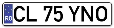 Placuta inmatriculare numar auto  CL-75-YNO, CL 75 YNO, CL75YNO