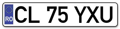 Placuta inmatriculare numar auto  CL-75-YXU, CL 75 YXU, CL75YXU