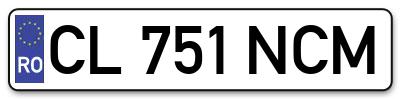 Placuta inmatriculare numar auto  CL-751-NCM, CL 751 NCM, CL751NCM