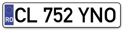 Placuta inmatriculare numar auto  CL-752-YNO, CL 752 YNO, CL752YNO