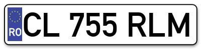 Placuta inmatriculare numar auto  CL-755-RLM, CL 755 RLM, CL755RLM