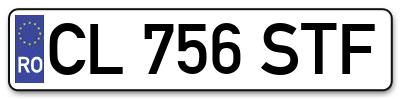 Placuta inmatriculare numar auto  CL-756-STF, CL 756 STF, CL756STF