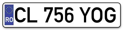 Placuta inmatriculare numar auto  CL-756-YOG, CL 756 YOG, CL756YOG