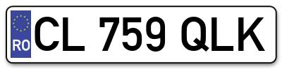 Placuta inmatriculare numar auto  CL-759-QLK, CL 759 QLK, CL759QLK