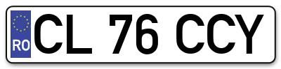 Placuta inmatriculare numar auto  CL-76-CCY, CL 76 CCY, CL76CCY