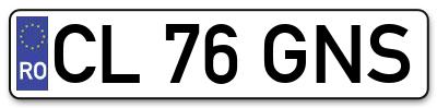 Placuta inmatriculare numar auto  CL-76-GNS, CL 76 GNS, CL76GNS