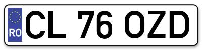 Placuta inmatriculare numar auto  CL-76-OZD, CL 76 OZD, CL76OZD