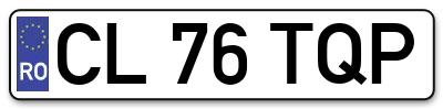 Placuta inmatriculare numar auto  CL-76-TQP, CL 76 TQP, CL76TQP