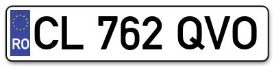 Placuta inmatriculare numar auto  CL-762-QVO, CL 762 QVO, CL762QVO