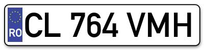 Placuta inmatriculare numar auto  CL-764-VMH, CL 764 VMH, CL764VMH