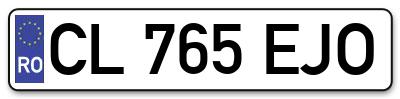 Placuta inmatriculare numar auto  CL-765-EJO, CL 765 EJO, CL765EJO