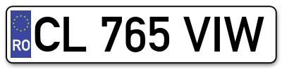 Placuta inmatriculare numar auto  CL-765-VIW, CL 765 VIW, CL765VIW