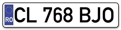 Placuta inmatriculare numar auto  CL-768-BJO, CL 768 BJO, CL768BJO