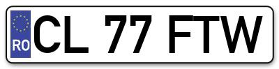 Placuta inmatriculare numar auto  CL-77-FTW, CL 77 FTW, CL77FTW