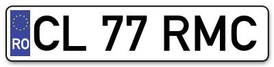 Placuta inmatriculare numar auto  CL-77-RMC, CL 77 RMC, CL77RMC
