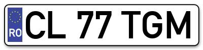 Placuta inmatriculare numar auto  CL-77-TGM, CL 77 TGM, CL77TGM