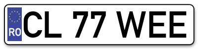 Placuta inmatriculare numar auto  CL-77-WEE, CL 77 WEE, CL77WEE