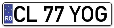 Placuta inmatriculare numar auto  CL-77-YOG, CL 77 YOG, CL77YOG