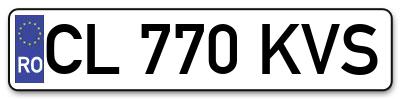 Placuta inmatriculare numar auto  CL-770-KVS, CL 770 KVS, CL770KVS