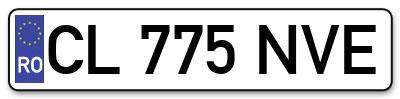 Placuta inmatriculare numar auto  CL-775-NVE, CL 775 NVE, CL775NVE